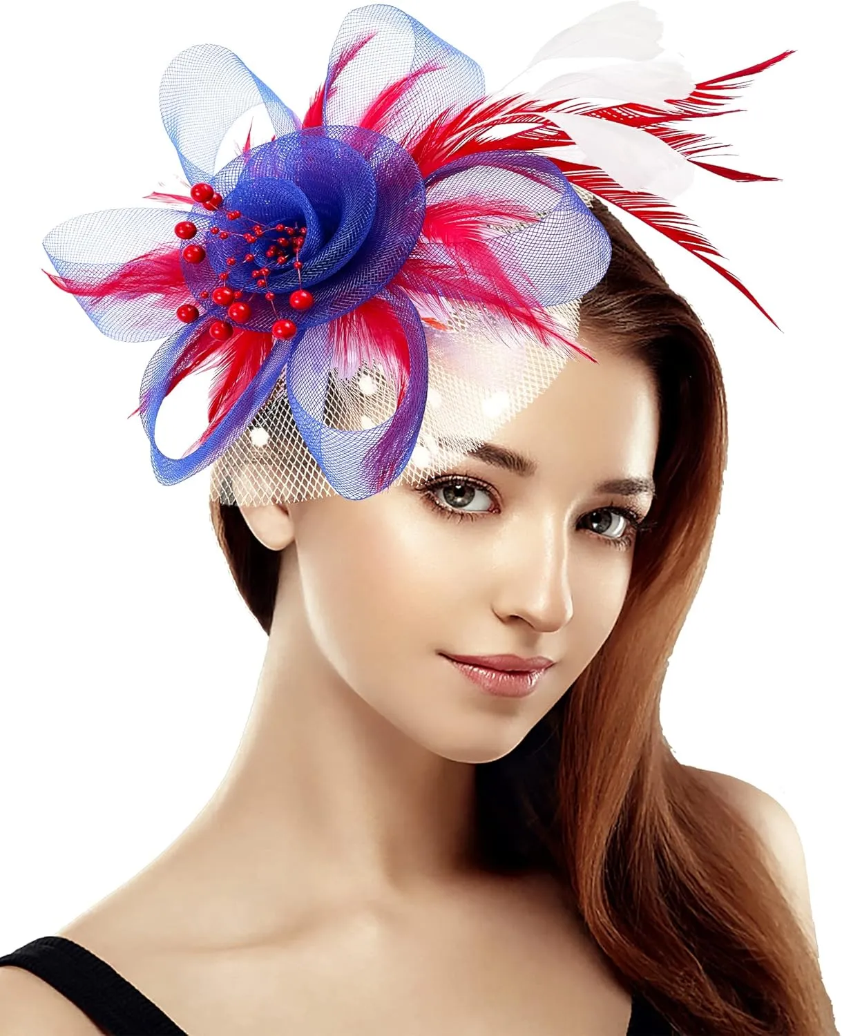 Halloween Fascinators Hat for Women Tea Party Feather Headband Mardi Gras Cocktail Hat Weddings