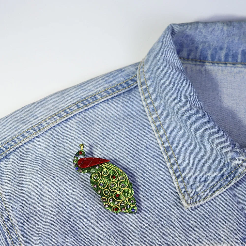 Handmade Fashion Acrylic Peacock Brooches For Women