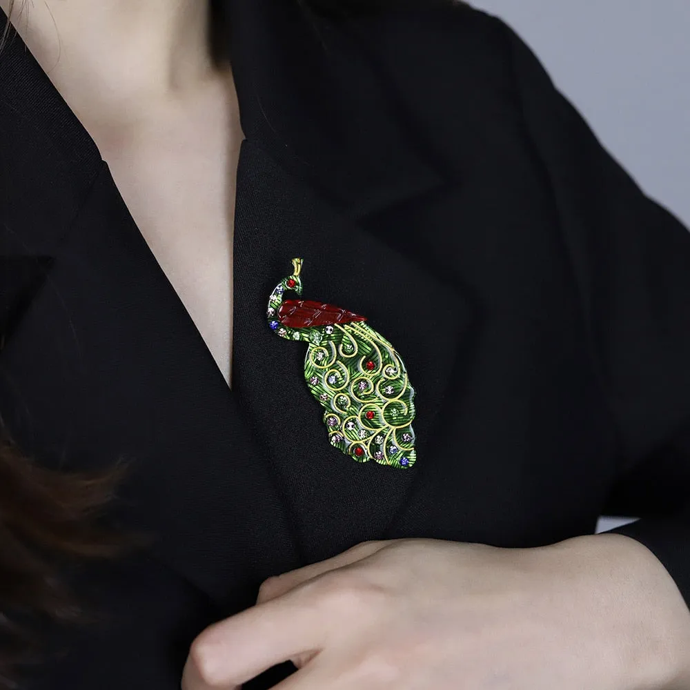 Handmade Fashion Acrylic Peacock Brooches For Women