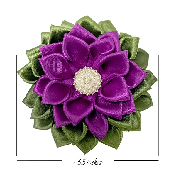 Handmade Satin Ribbon Flower Corsage (Various Colors)