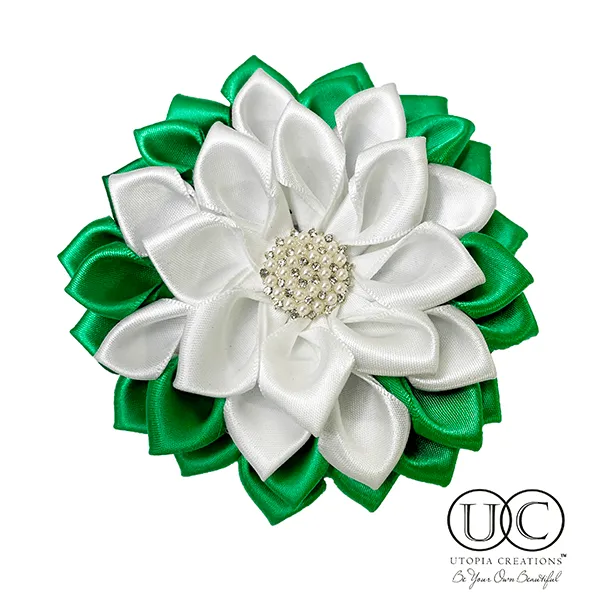 Handmade Satin Ribbon Flower Corsage (Various Colors)