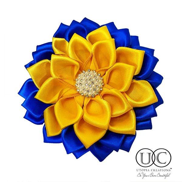 Handmade Satin Ribbon Flower Corsage (Various Colors)
