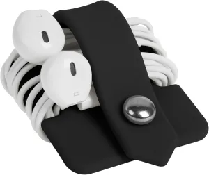 Headphone Case Cord Organizer Earbuds Holder Earphones Case Wrap Winder Headset Keeper Cord Manager Cable Organizer Black