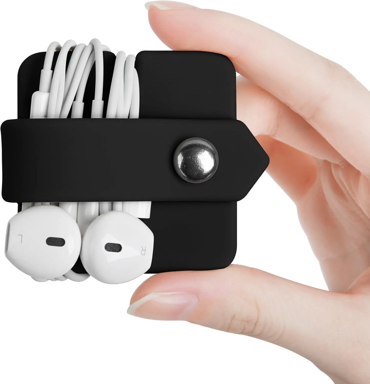 Headphone Case Cord Organizer Earbuds Holder Earphones Case Wrap Winder Headset Keeper Cord Manager Cable Organizer Black