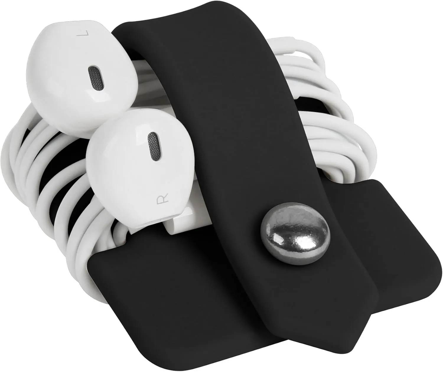 Headphone Case Cord Organizer Earbuds Holder Earphones Case Wrap Winder Headset Keeper Cord Manager Cable Organizer Black