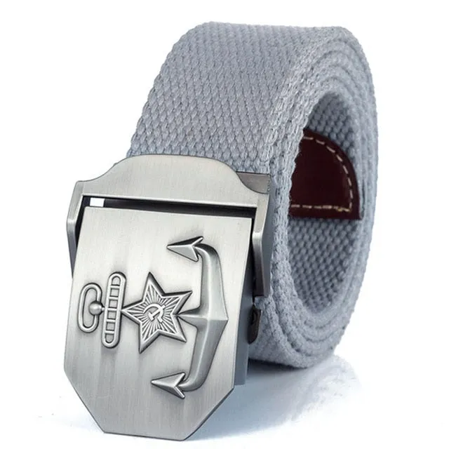 High Quality Military Navy Anchor Soviet Retired Soldiers Canvas Belt
