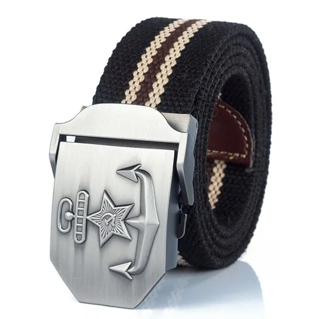 High Quality Military Navy Anchor Soviet Retired Soldiers Canvas Belt
