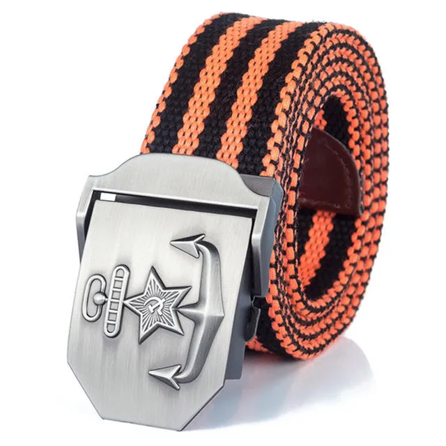 High Quality Military Navy Anchor Soviet Retired Soldiers Canvas Belt