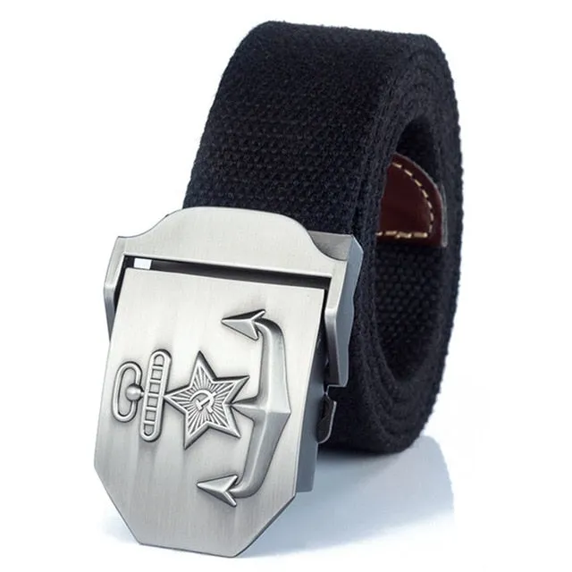 High Quality Military Navy Anchor Soviet Retired Soldiers Canvas Belt