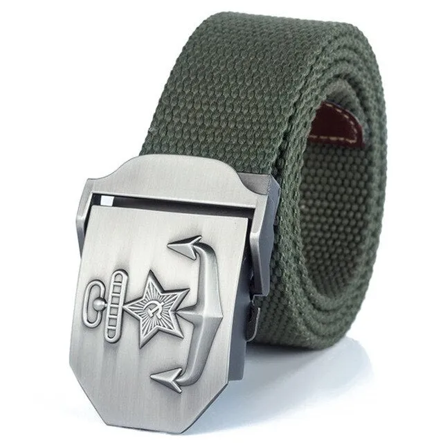 High Quality Military Navy Anchor Soviet Retired Soldiers Canvas Belt