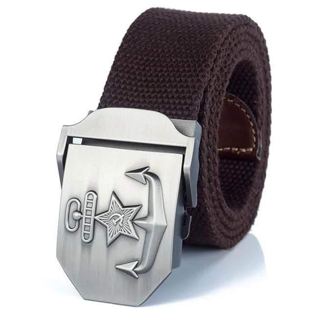 High Quality Military Navy Anchor Soviet Retired Soldiers Canvas Belt