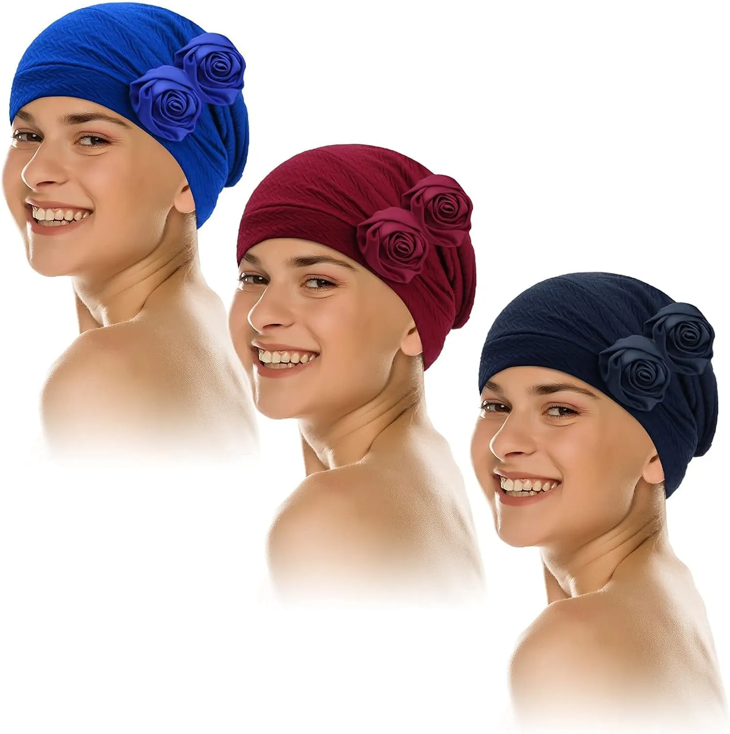 HONENNA Chemo Caps Headwear for Women Turbans Beanies Flowers Hats Headwrap for Cancer Patient Hair Loss