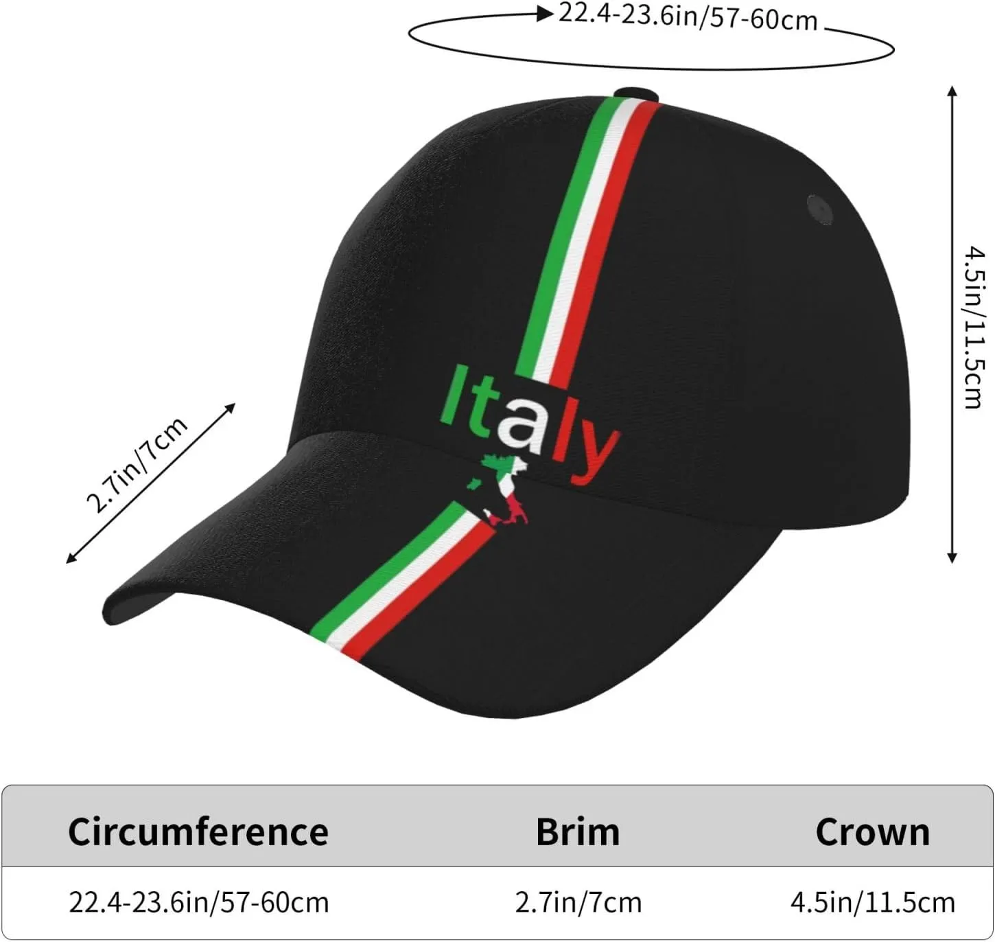 Italy Flag Snapback Cap Italy Baseball Hats Italian Sun Hat Adjustable Flag Cap Italy Hats for Women Men
