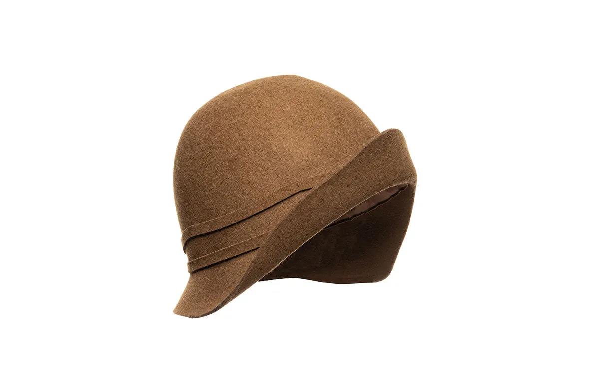 JOYCE WOOL CLOCHE HAT - WHISKEY