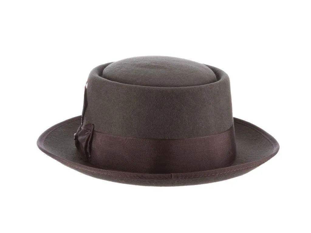 Legato - Scala WF509 Black Wool Felt Porkpie Hat