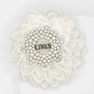 LINKS White Rose Corsage & Pin Combo Set
