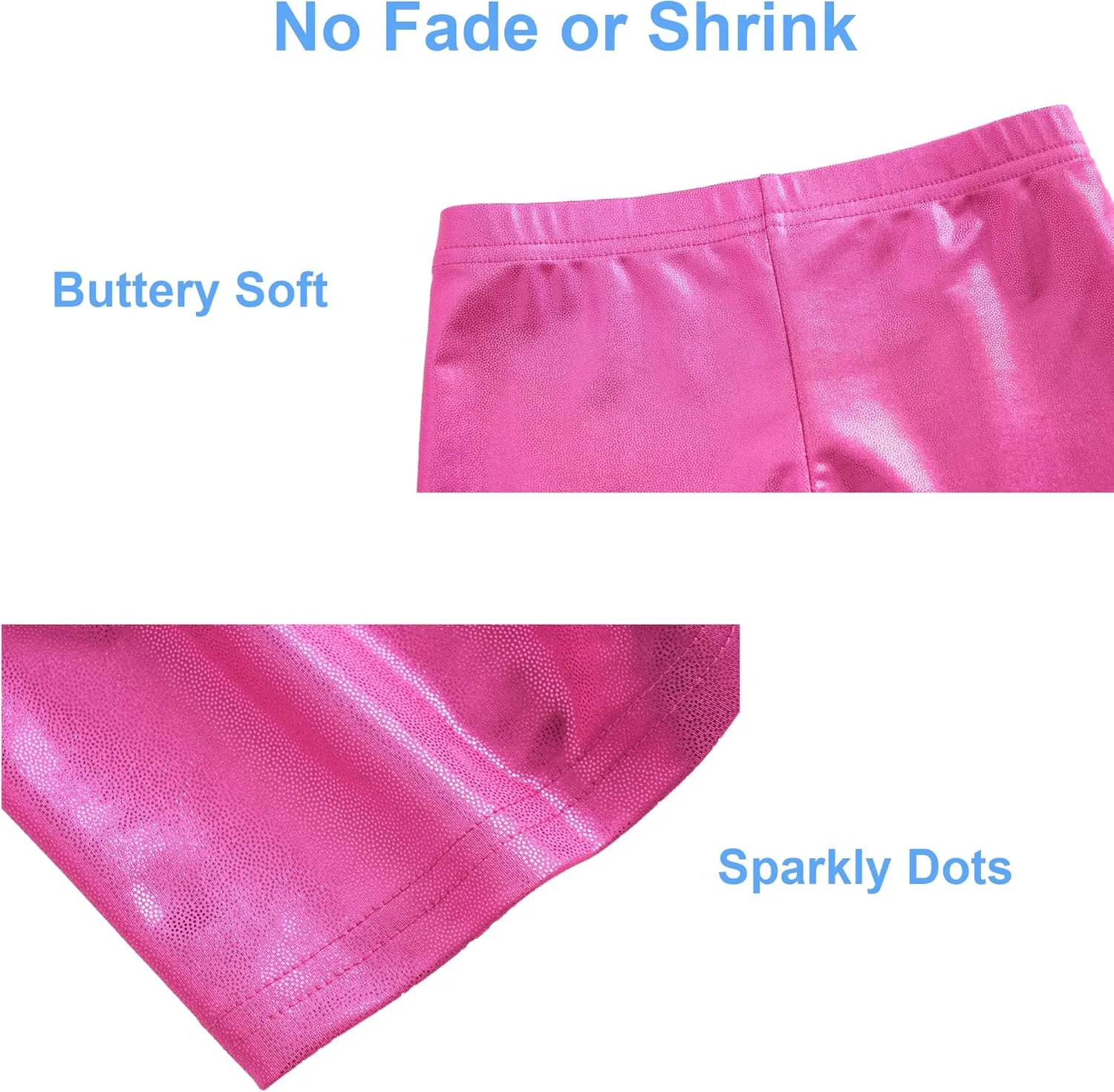 LUOUSE Girls Gymnastics Shorts, Little Kids Sparkle Tumbling Dance Athletic Short