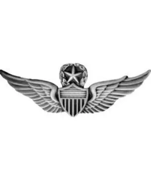 Master Aviator Wings 1 1/8" Silver Oxide