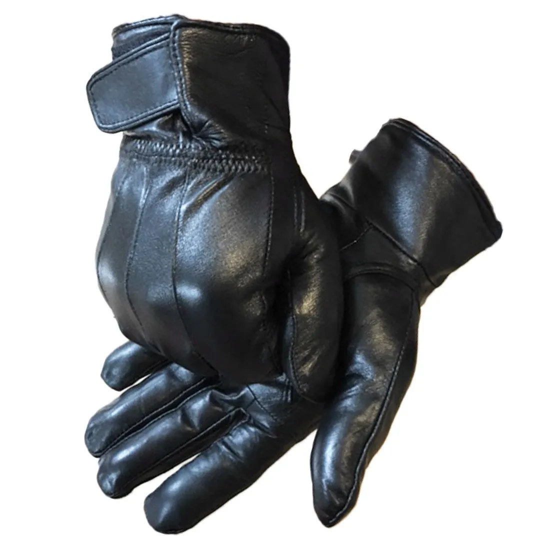Mens Black Leather Gloves with Thermal Liner