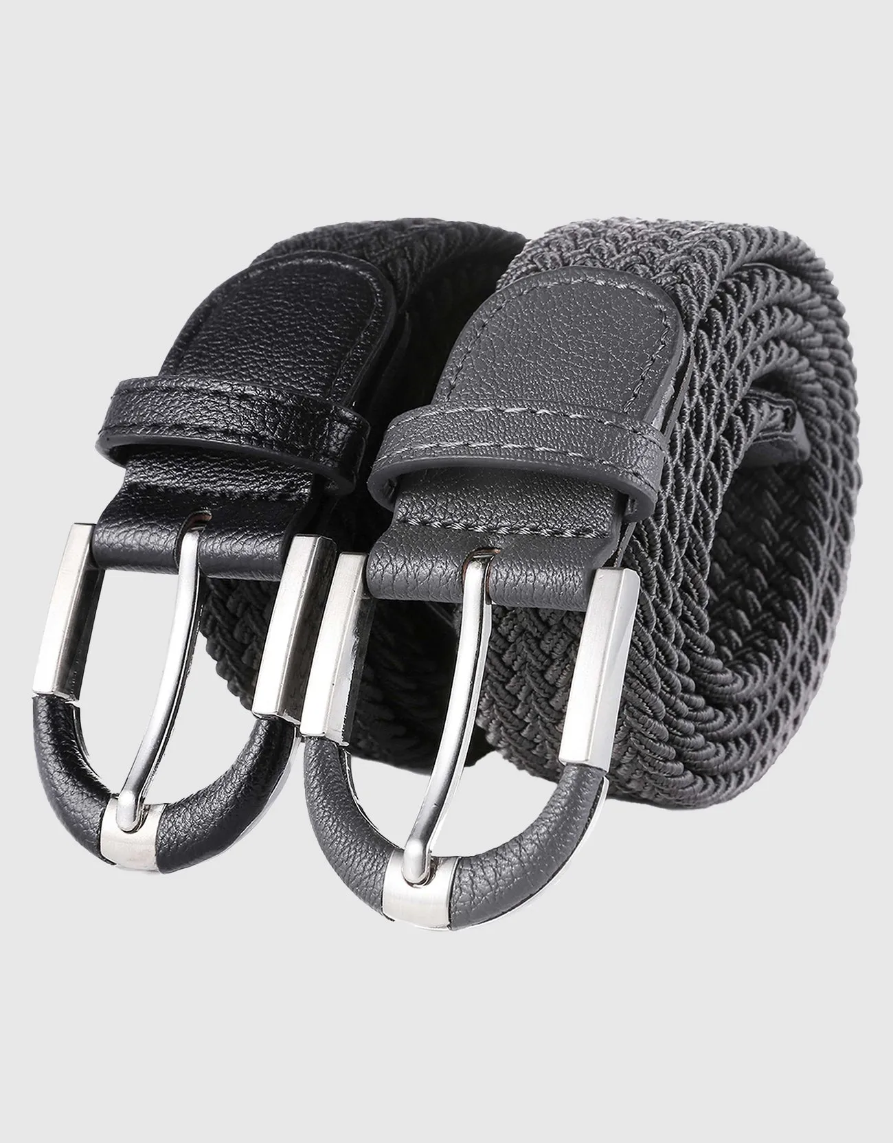 Men's Hopsack Weave 2- Pack Elastic Belt