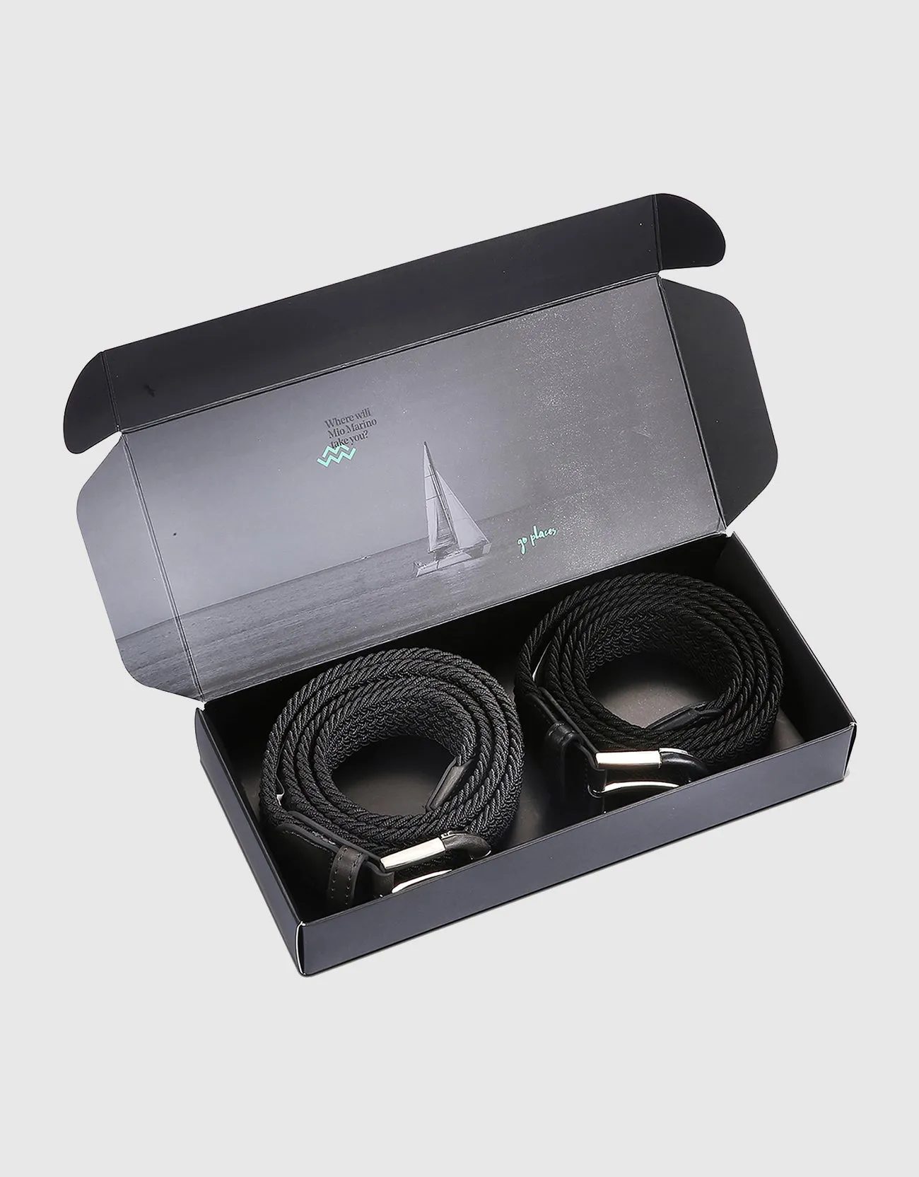 Men's Hopsack Weave 2- Pack Elastic Belt