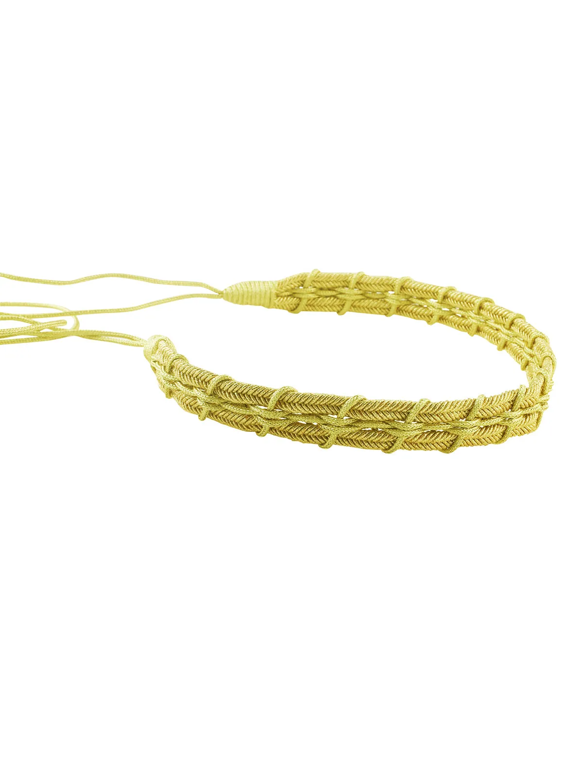 Metallic Gold Braided Rope Tassel Waist Belt for Men/Women