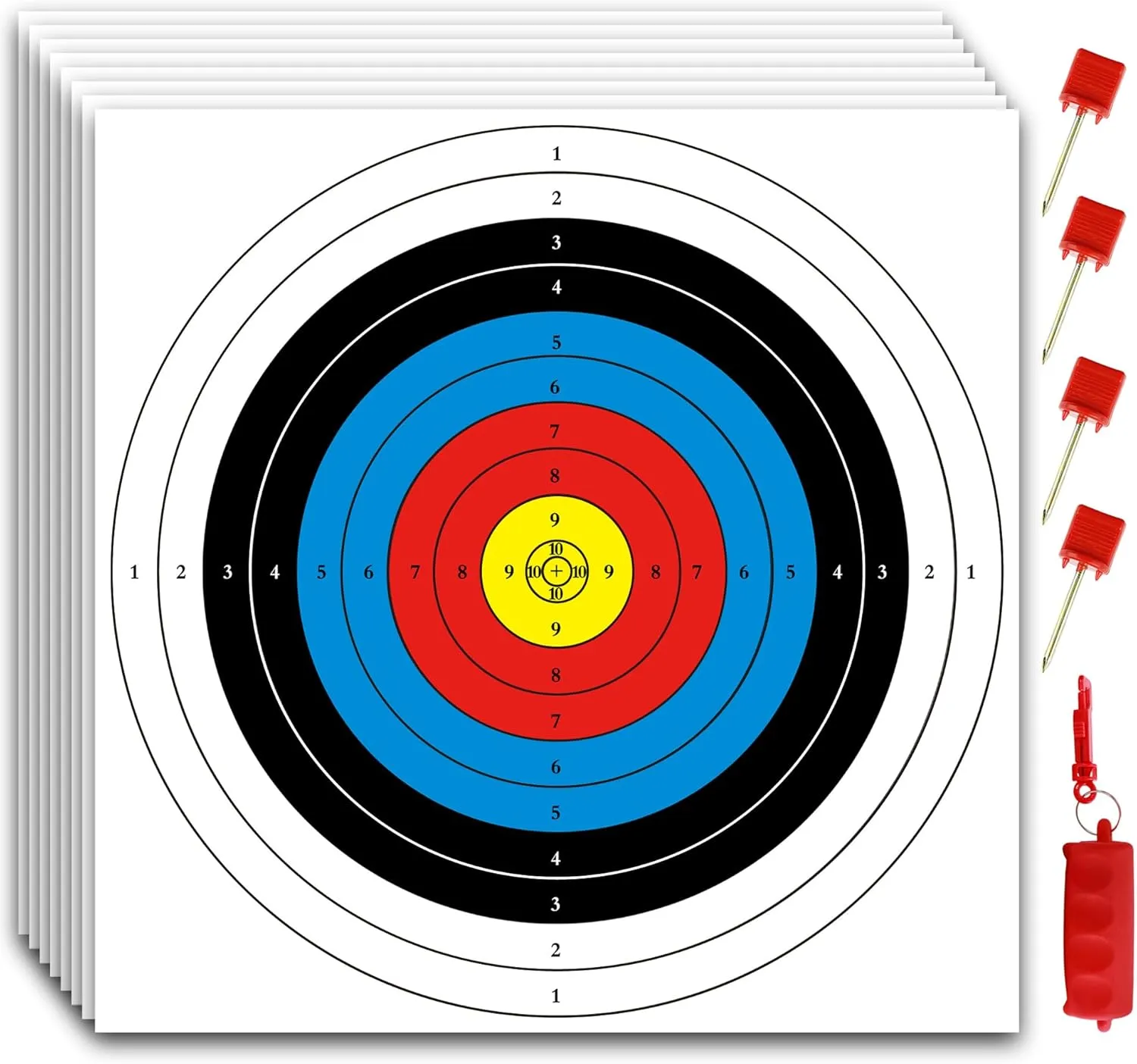 MOLFUJ Archery Targets Paper, 20pcs/50pcs Bow and Arrow Targets for Hunting Backyard, Archery Target Practice Accessories(10 Rings/5 Rings,16x16/15.7x15.7in)