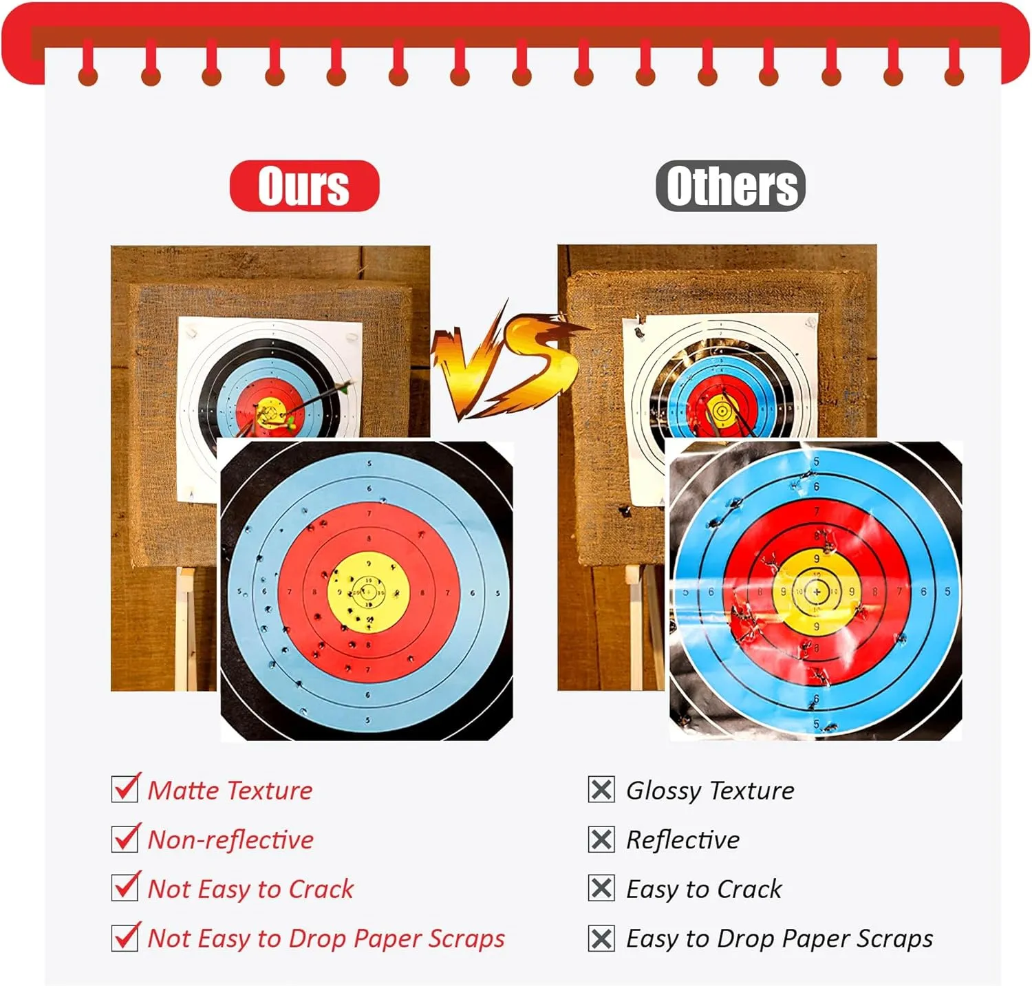 MOLFUJ Archery Targets Paper, 20pcs/50pcs Bow and Arrow Targets for Hunting Backyard, Archery Target Practice Accessories(10 Rings/5 Rings,16x16/15.7x15.7in)