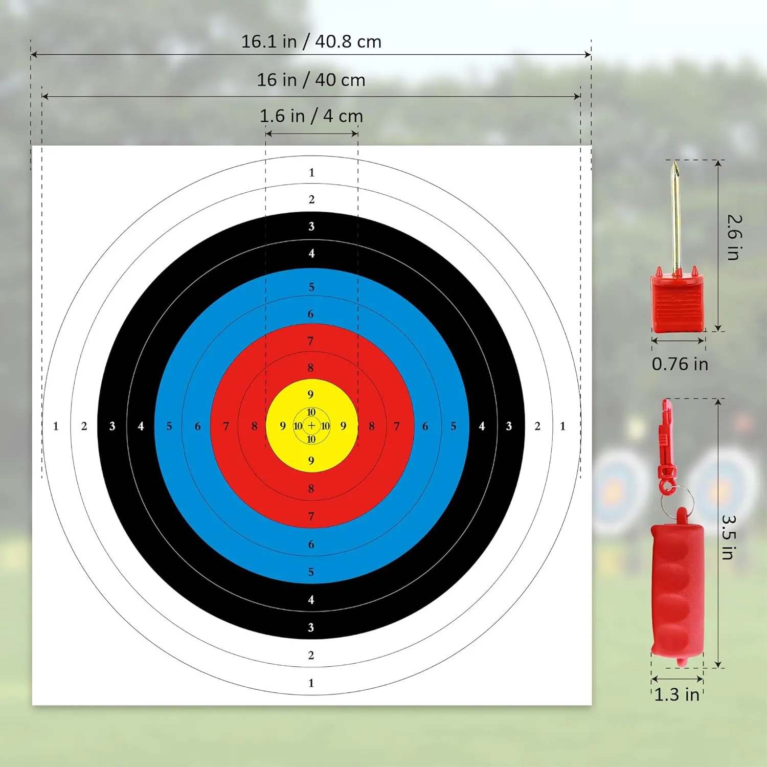 MOLFUJ Archery Targets Paper, 20pcs/50pcs Bow and Arrow Targets for Hunting Backyard, Archery Target Practice Accessories(10 Rings/5 Rings,16x16/15.7x15.7in)