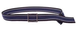 MYSELF BELTS -  Adult Easy Velcro Unisex Belt with Faux Buckle - NAVY with Black Webbing