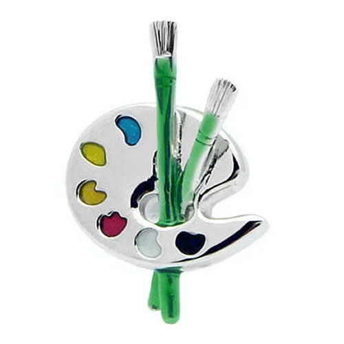 Palette Silver Painting Lapel Pin