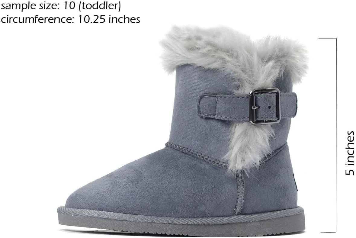 REDVOLUTION Kids Boots Toddler Girls Cute Butterfly Bow | PomPom PU leather Boot (Toddler/Small Kid)
