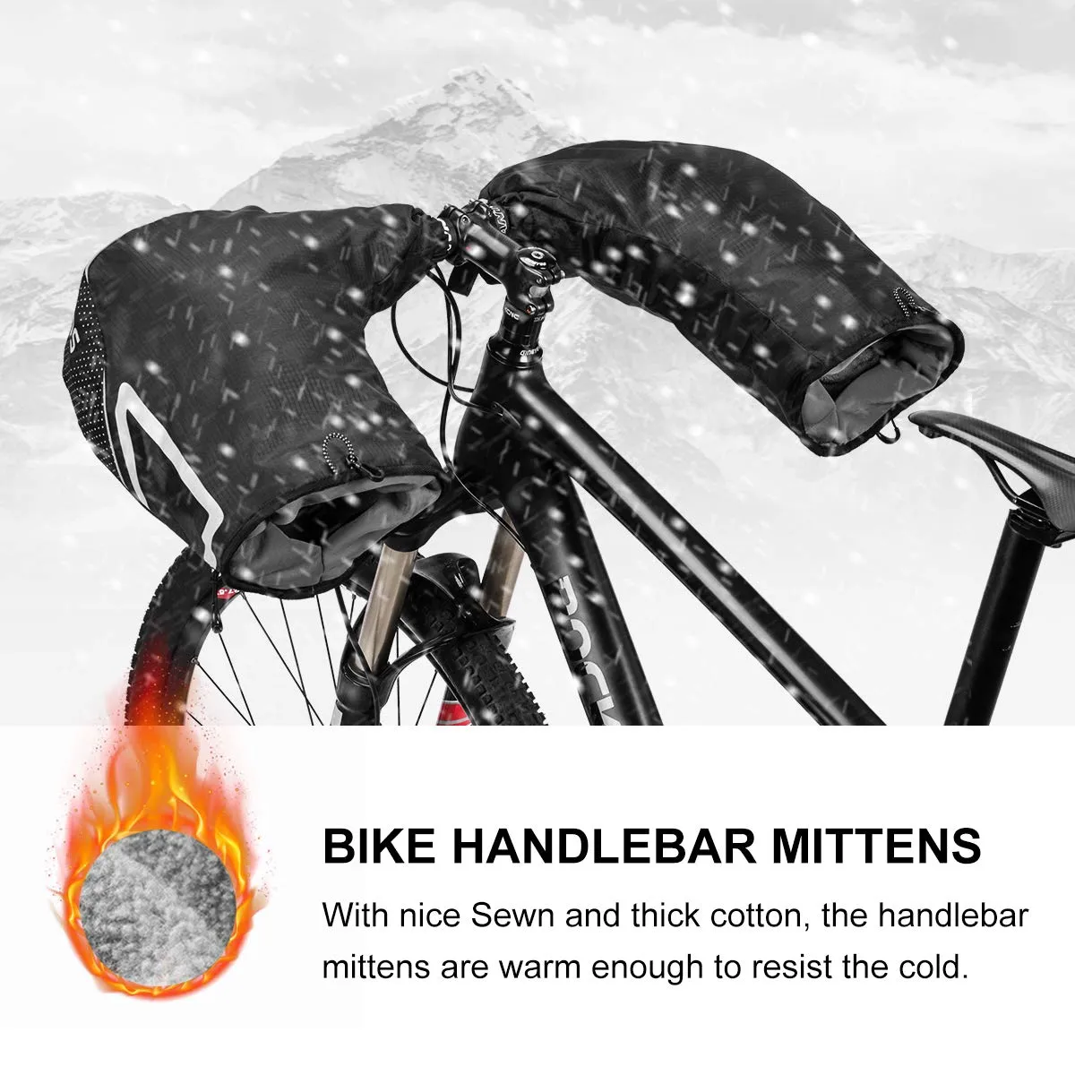 ROCKBROS Bike Handlebar Gloves Thermal Cycling Gloves Windproof Waterproof