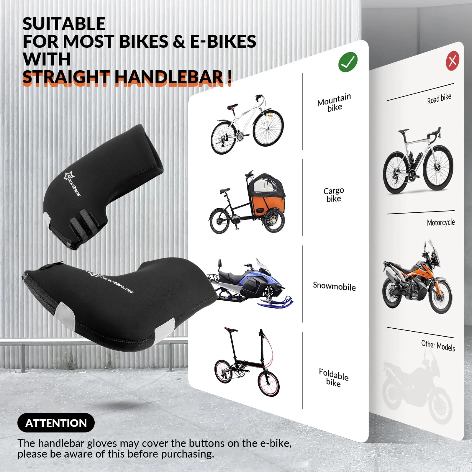 ROCKBROS Bike Handlebar Gloves Thermal Cycling Gloves Windproof Waterproof