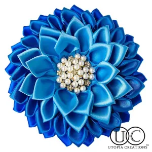 Royal Blue Flower Corsage Brooch "Ketanji"