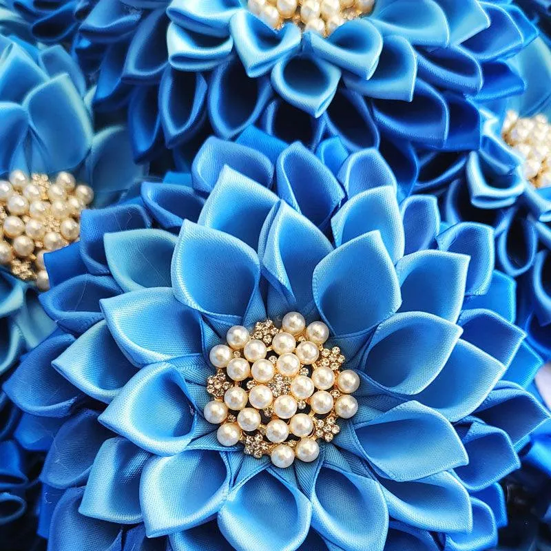 Royal Blue Flower Corsage Brooch "Ketanji"