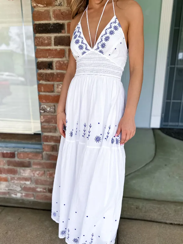 Santorini Strappy Halter Dress