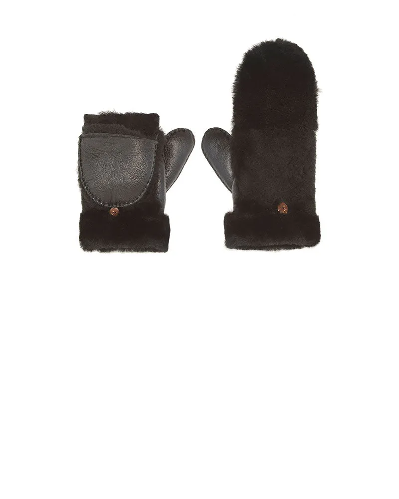 Shearling Fold Over Mittens