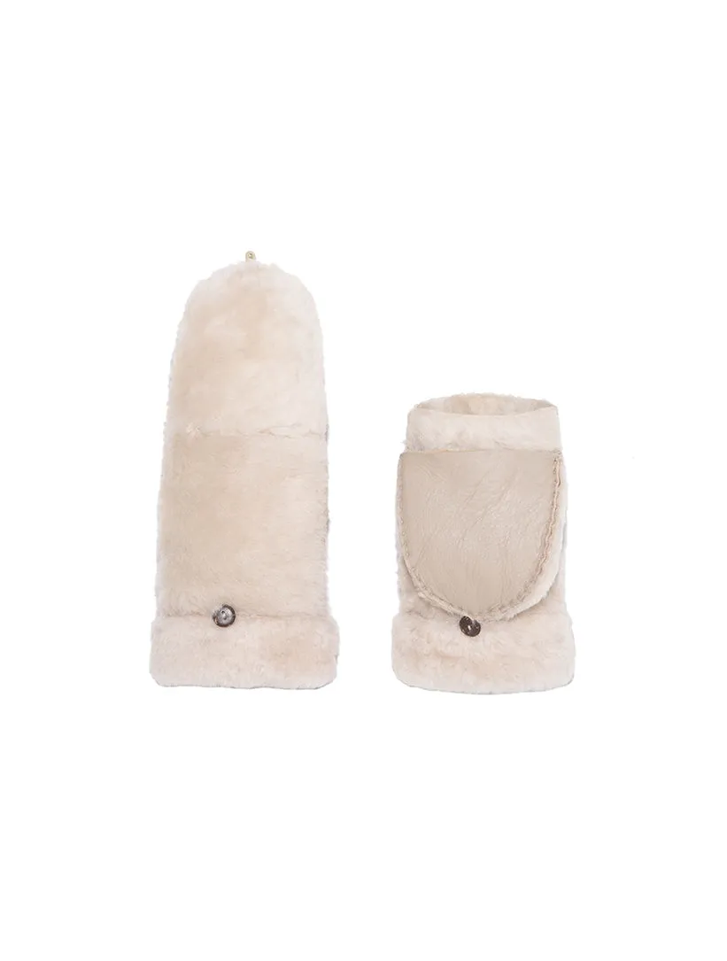 Shearling Fold Over Mittens