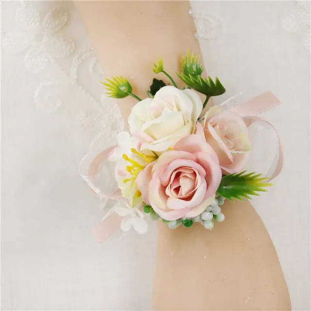 Silk Rose Corsage for Wedding Party-Mis Quince Event or Prom