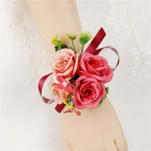 Silk Rose Corsage for Wedding Party-Mis Quince Event or Prom