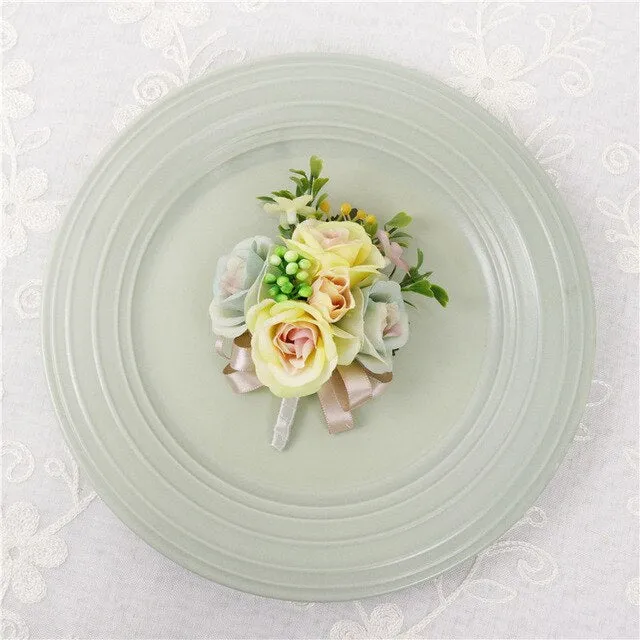 Silk Rose Corsage for Wedding Party-Mis Quince Event or Prom