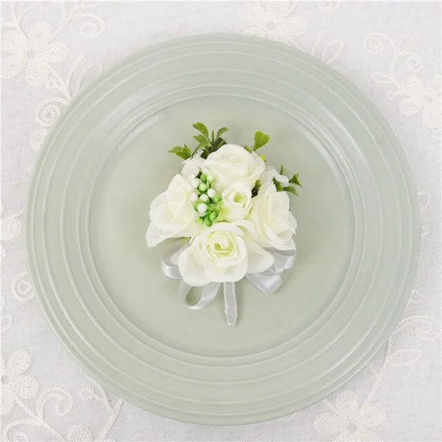 Silk Rose Corsage for Wedding Party-Mis Quince Event or Prom
