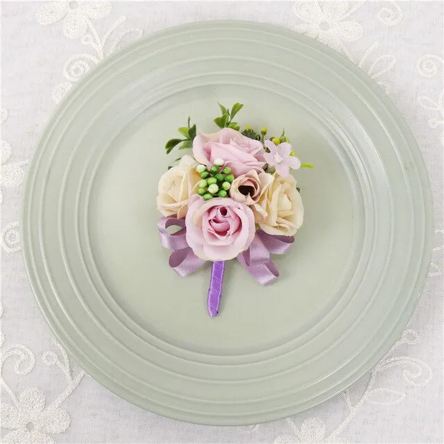 Silk Rose Corsage for Wedding Party-Mis Quince Event or Prom