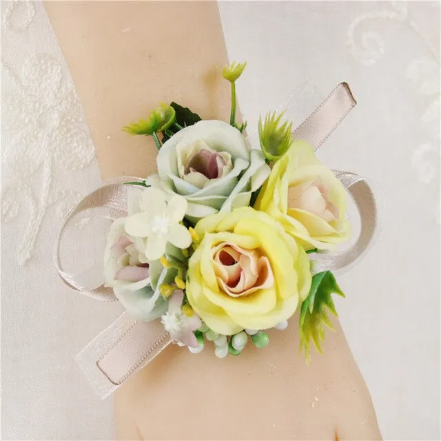 Silk Rose Corsage for Wedding Party-Mis Quince Event or Prom