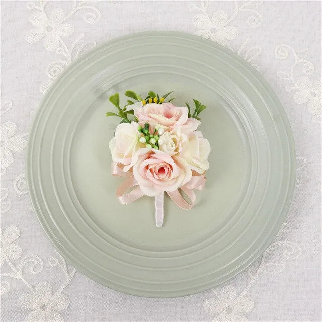 Silk Rose Corsage for Wedding Party-Mis Quince Event or Prom