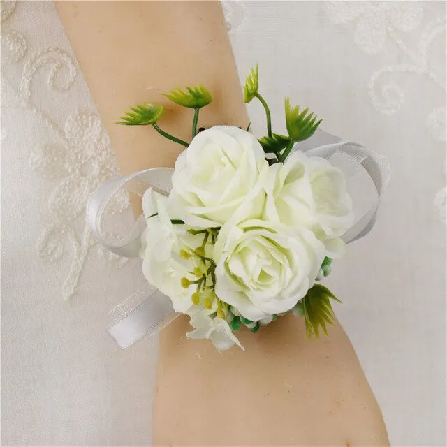 Silk Rose Corsage for Wedding Party-Mis Quince Event or Prom
