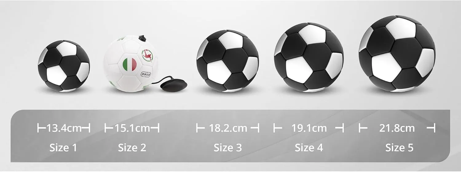 Soccer Ball Trainer  Size 2 | Solo & Group Soccer Kick Training Tool  Improve Ball Control, Juggling, Footwork & Coordination  with Adjustable Elastic Cord