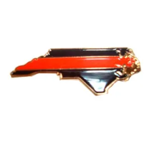 State of North Carolina Thin Red Line Lapel Pin Package of Two