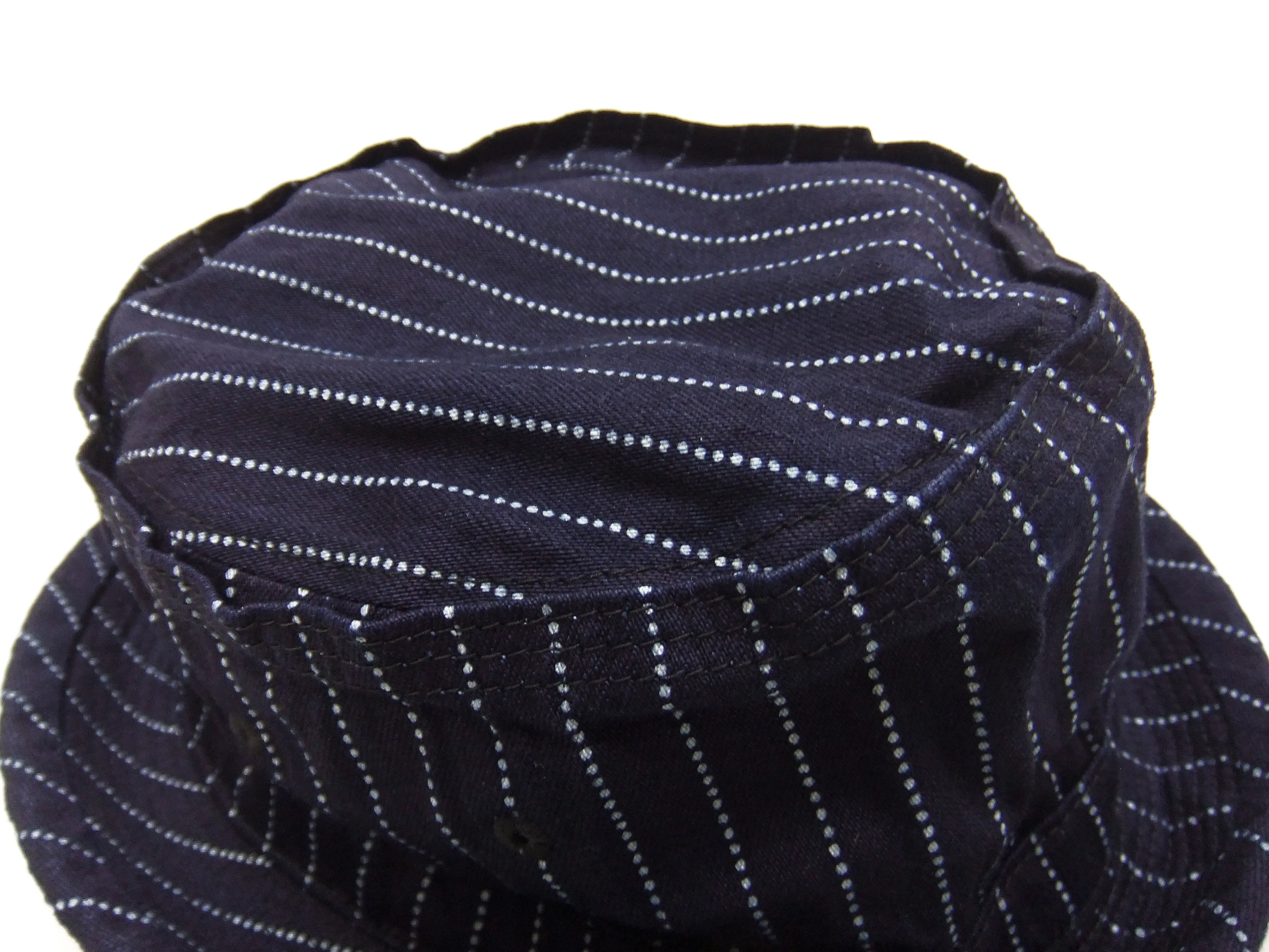 Sugar Cane Wabash Stripe Pork Pie Hat Men's Casual Upturned Short Brim Porkpie Hat SC02467 Navy-Blue